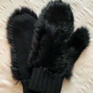 Barney’s real fur mittens